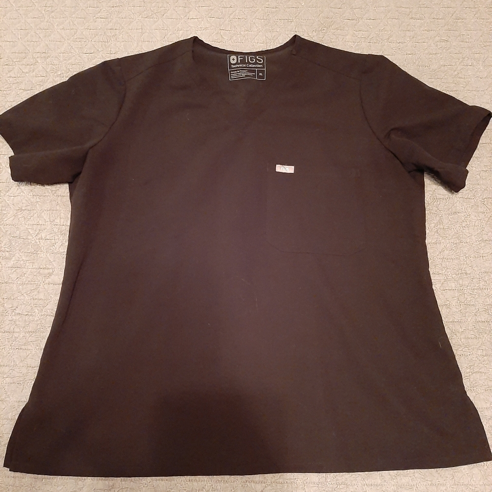 Figs Catarina black scrub top